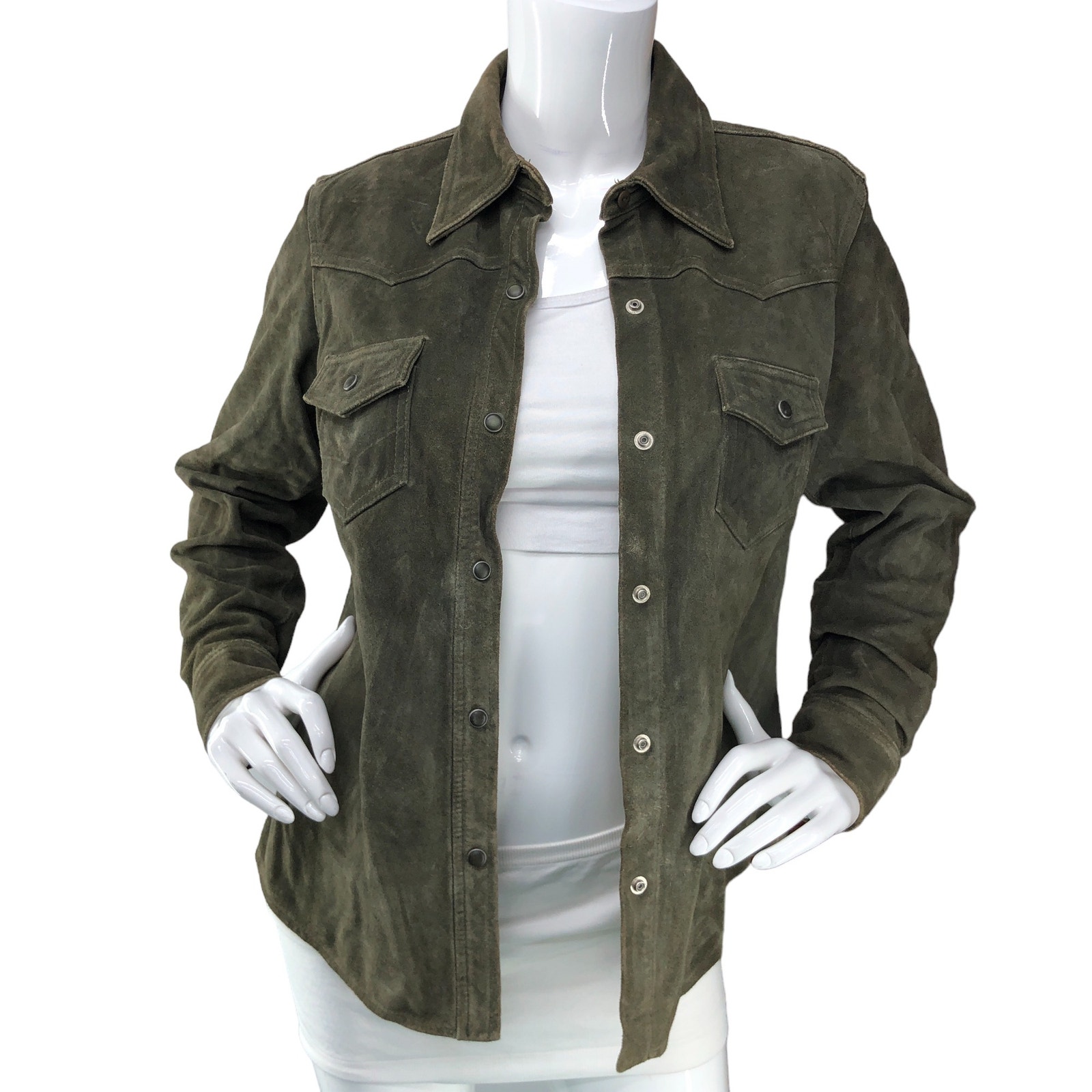 Vintage Gap Womens Size S Cow Suede Shacket Shirt Jacket Western Snap Button